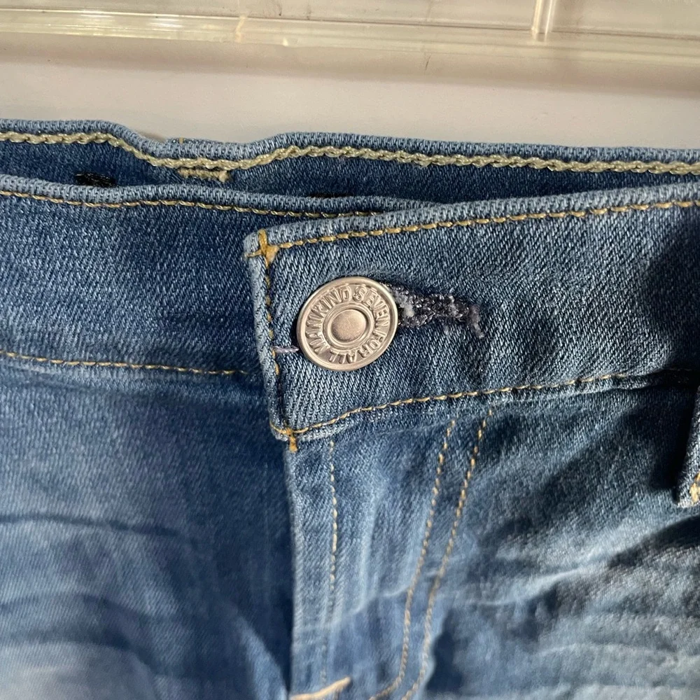 7 For All Mankind Cut Off Denim Shorts Raw Hem size 24